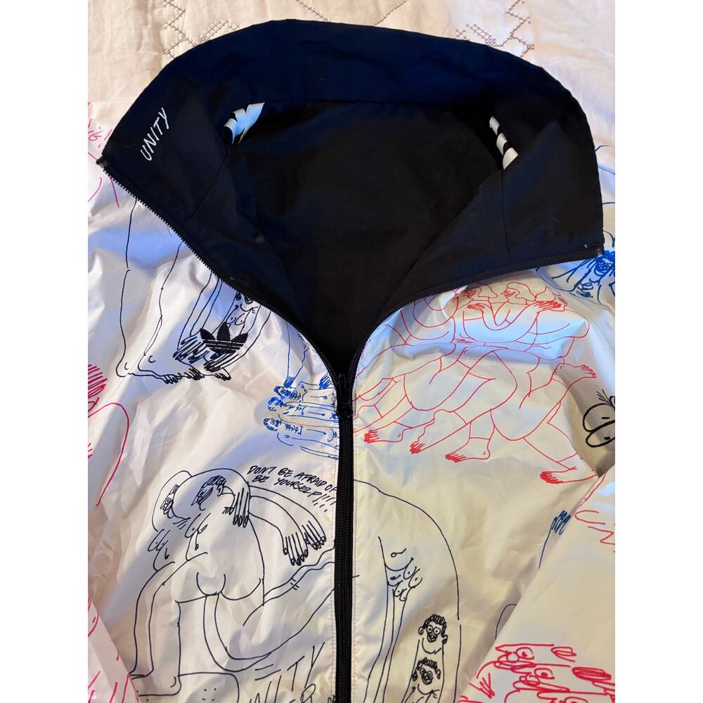 Unity Graphic Windbreaker Jacket Statement Art Pr… - image 2